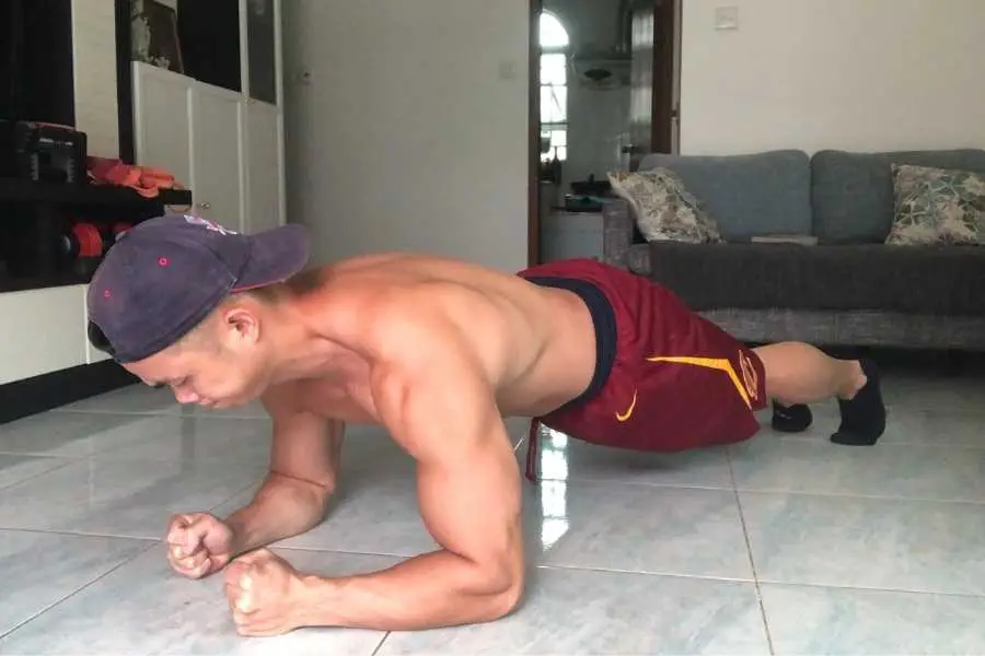 Planks target the whole body with emphasis on the core.