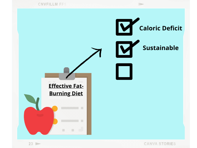 effective fat burning diets produce a calorie deficit and are sustainable.