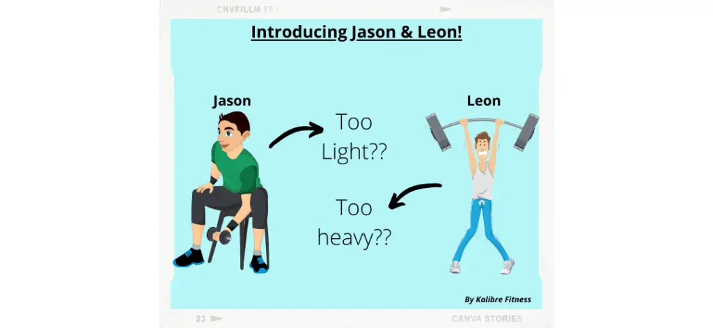 jason is lifting too light and leon is lifting too heavy