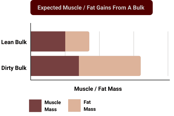 bar chart showing the weight gain profile chart for a bulk