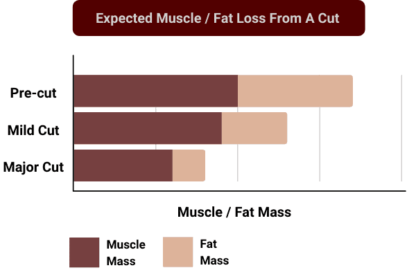 bar chart to show fat loss profile chart for a cut