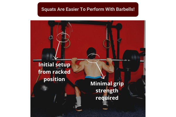 barbells are more suitable for lower body exercises