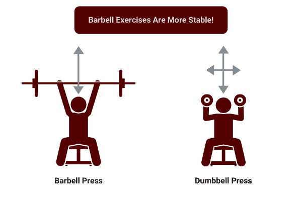 barbell exercises are more stable