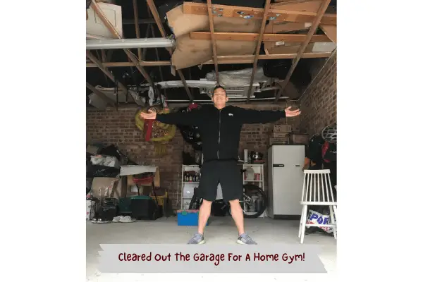 i cleared out my garage for home gym equipment!