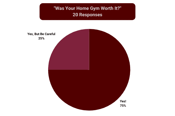 pie chart to show reddit poll "was your home gym worth it"