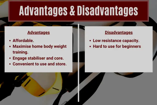 advantages and disadvantages table for suspension trainers