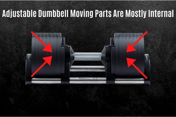 Adjustable dumbbells have internal moving parts which give some protection when dropped