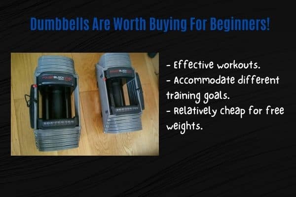 Dumbbells are worth buying for beginners.