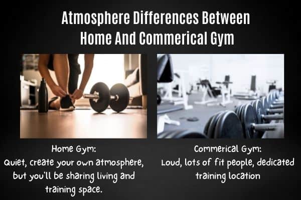 atmosphere difference between home and commerical gym