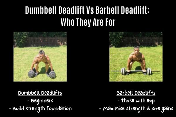 dumbbell deadlift vs barbell deadlift and who should perfrom them
