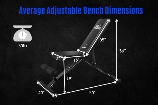 Average adjustable weight bench dimensions.