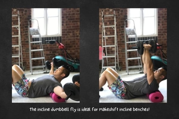 Dumbbell flyes are one of the safest exercises for a DIY bench.