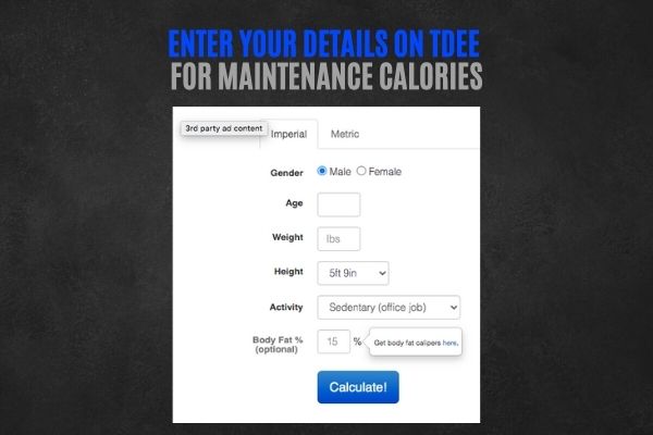 How to calculate your maintenance calories.