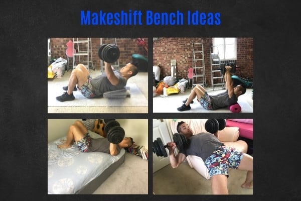 Makeshift bench ideas to do dumbbell flyes without a bench.