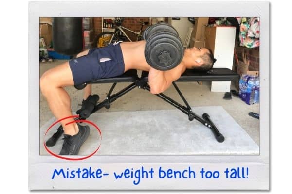 Why it's important to choose a weight bench thats not too tall for you.