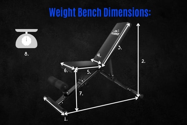 How is a gym bench measured?