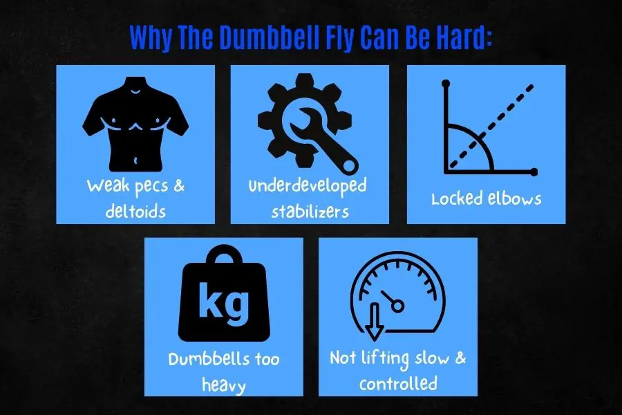 Why the dumbbell fly is difficult.
