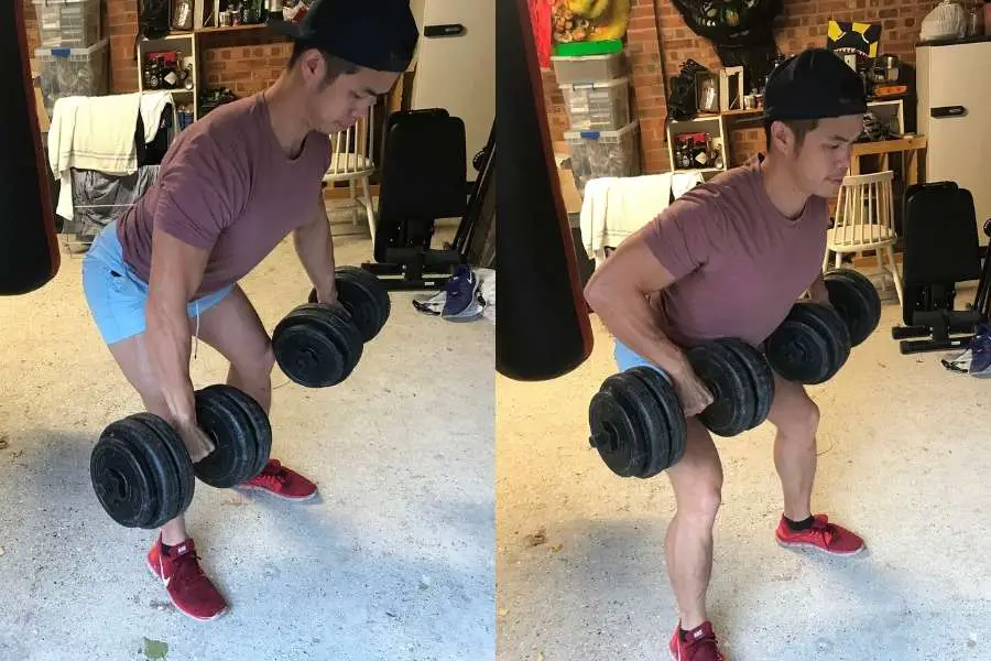 How to do bent-over rows to for a v-shaped body with dumbbells.
