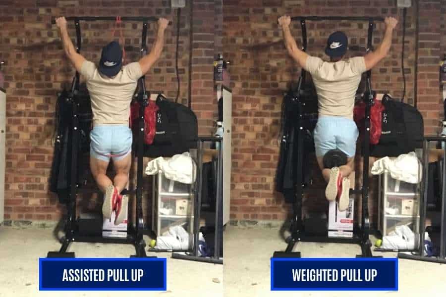 Weighted and assisted pull-ups trained the lats to give a v-taper back.