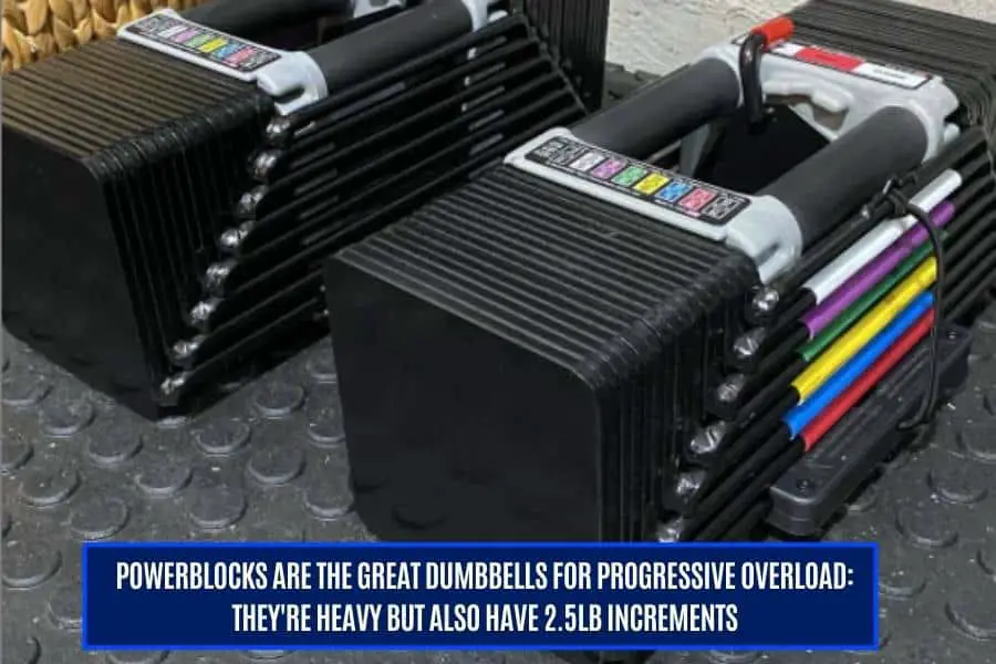 Powerblock dumbbells are one of the best to progressive overload with.