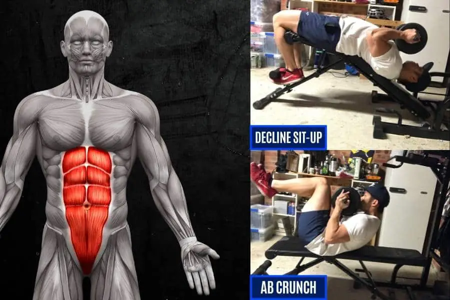 How to do dumbbell weighted sit ups and crunches to work the abdominals.