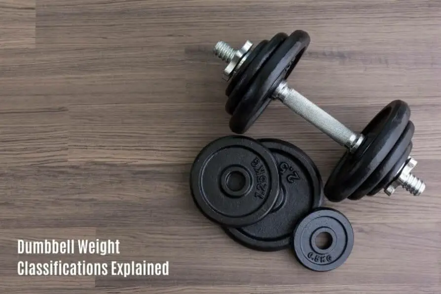 Which dumbbells are considered to be light, medium, and heavy