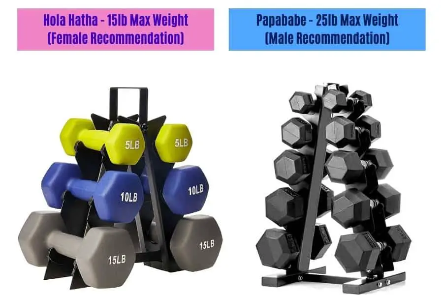 Hola Hatha and Papababe make some of the best and cheapest dumbbells for HIIT and Tabata workouts