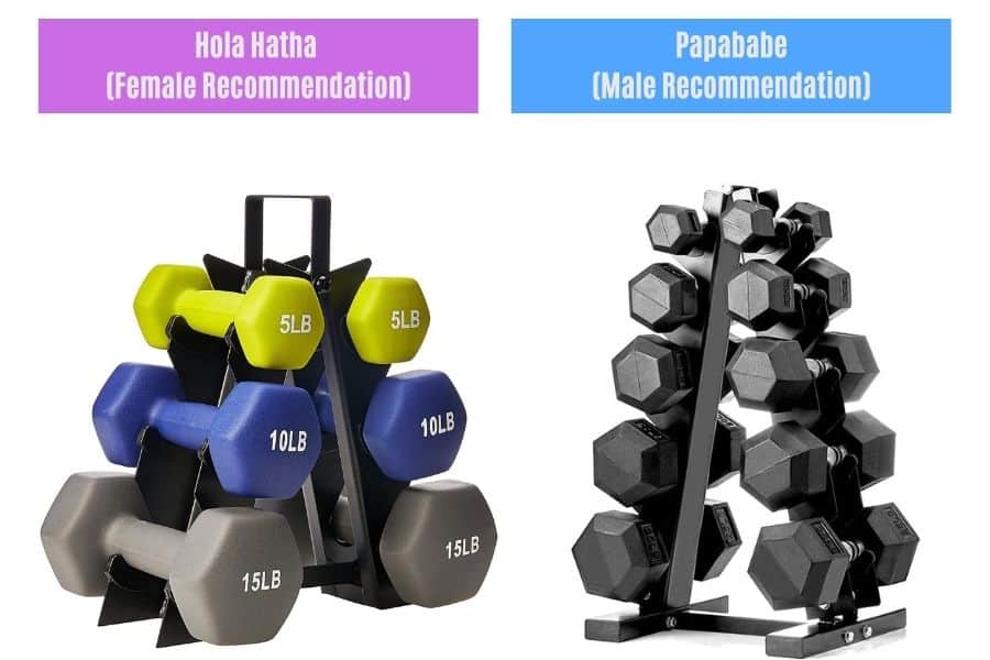 Hola Hatha and Papababe dumbbells are some of the best for men and women to lose weight at home.