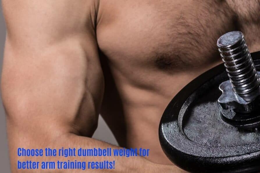 Choose dumbbell weight to build and tone arm muscle