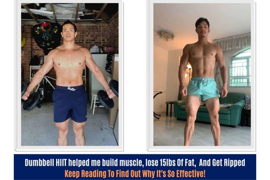 How I used dumbbell weighted HIIT workouts to help me build muscle, lose fat, get ripped, and reveal a six-pack.