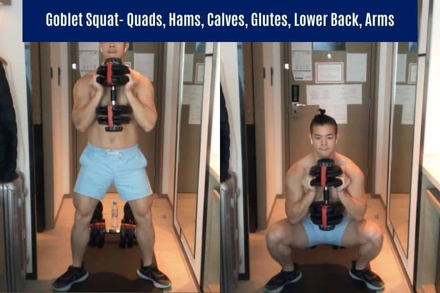 How to do the dumbbell goblet squat HIIT exercise.