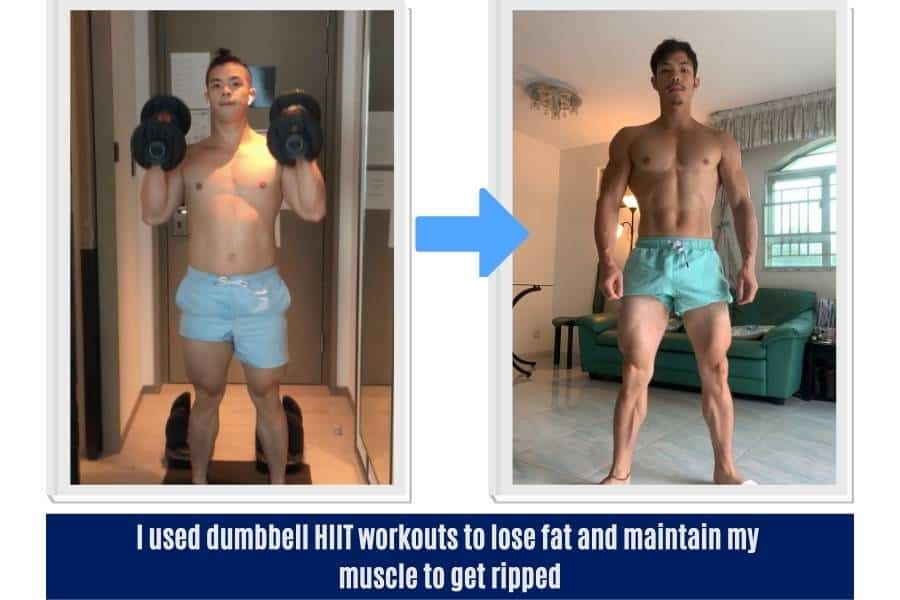 I used HIIT with dumbbell weights to help me lose fat, get lean, and tone for ripped physique.