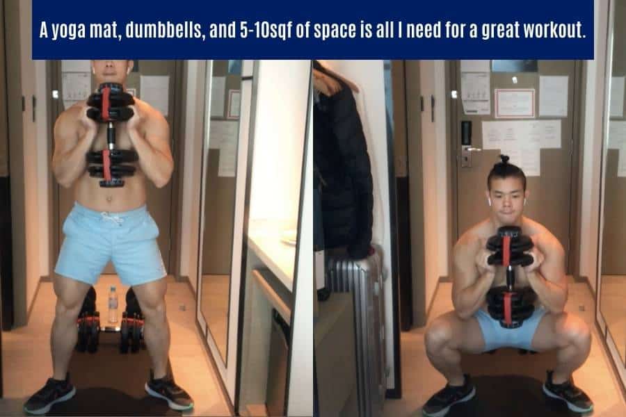 Here's how I do dumbbell HIIT in a small space. 