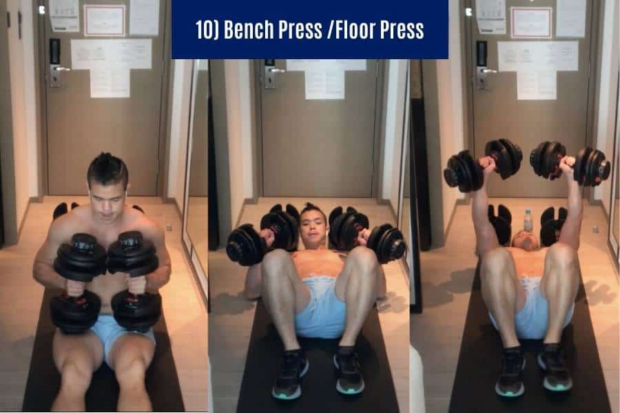 How to do the floor press in a HIIT and Tabata workout.