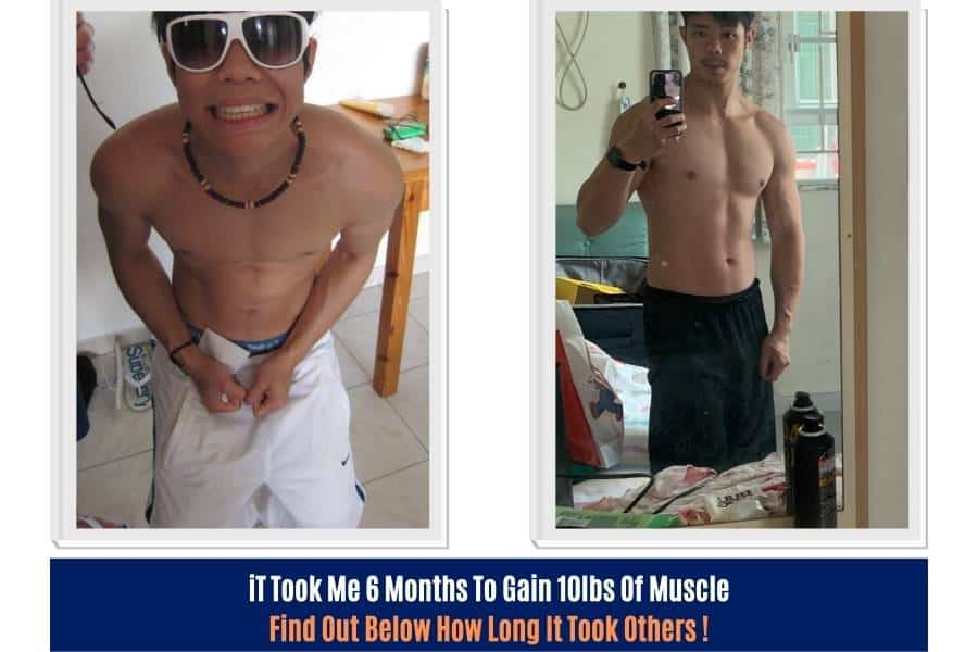It took me 6 months to gain 10 pounds of muscle.
