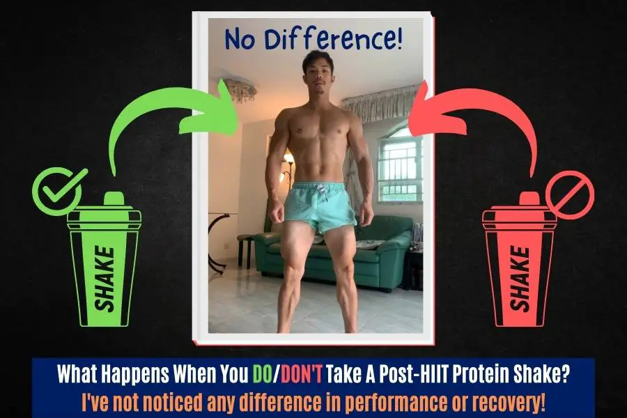 In my experience nothing happens if you don't have a protein shake immediately after HIIT. Reaching daily protein targets is more important than timing.