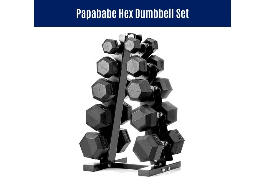 Papababe hex dumbbell set is great for HIIT workouts and muscle-building.