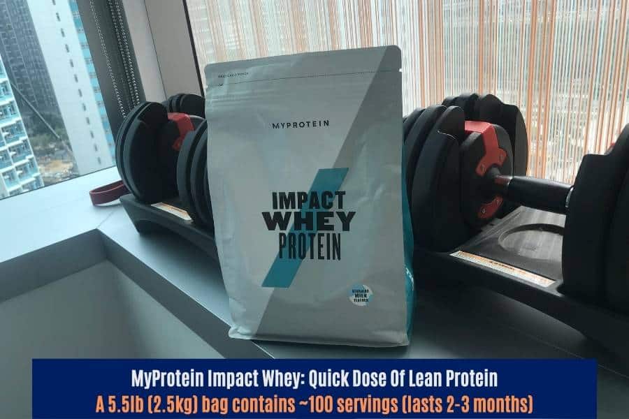 Protein is essential for muscle growth. I use MyProtein Impact Whey to help me reach daily protein targets cheaply and conveniently.