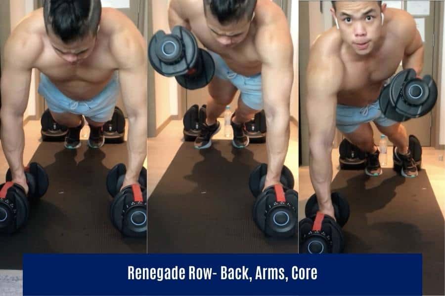 How to do the renegade row with dumbbells as an effective HIIT exercise.