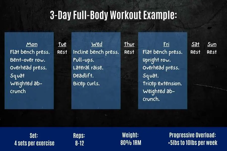 3-day full-body workout for skinny beginners.