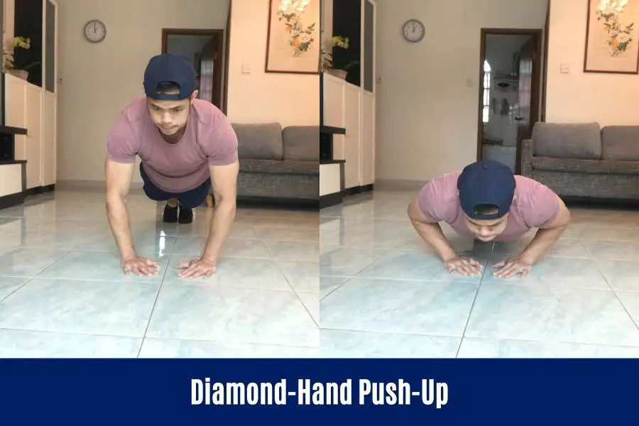How to do the diamond grip push up to put on arm muscle at home without equipment.