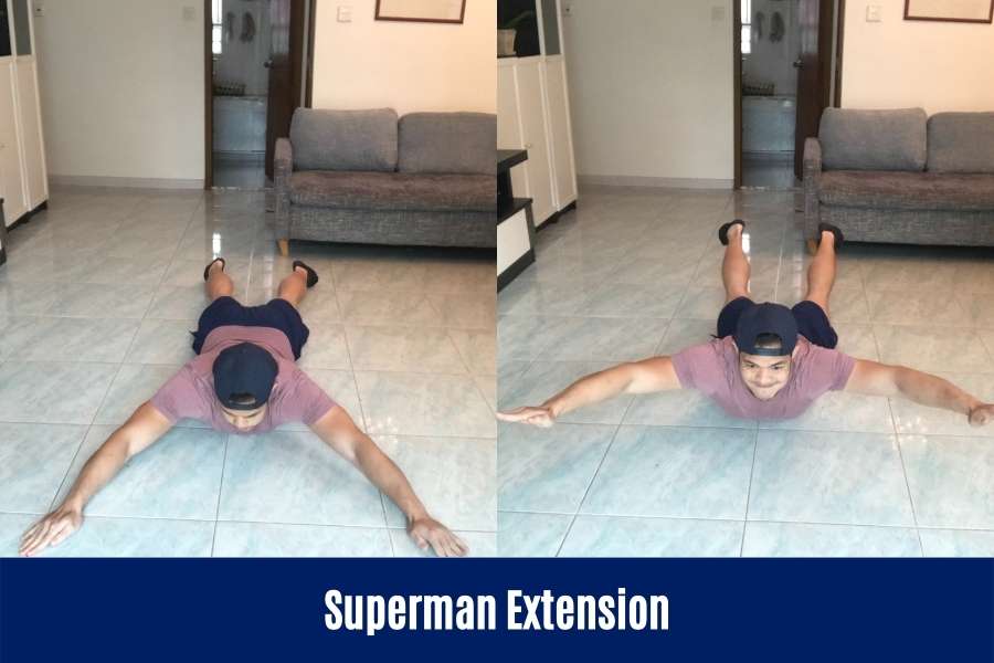 How to do the superman extension to put on back muscle at home with no equipment.