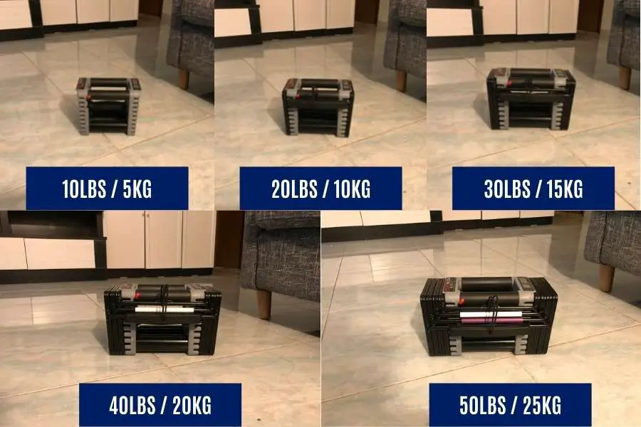 Powerblock dumbbell weight increments are  ideal for progressive overload at home.