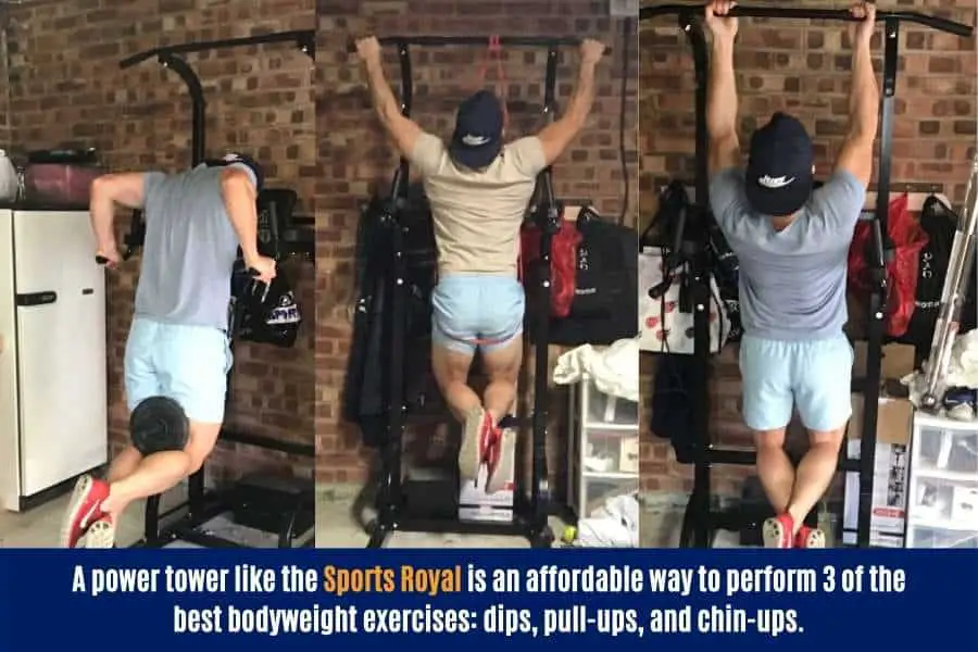 Dips, pull ups, and chin ups are some of the best bodyweight exercises for skinny guys to do at home.