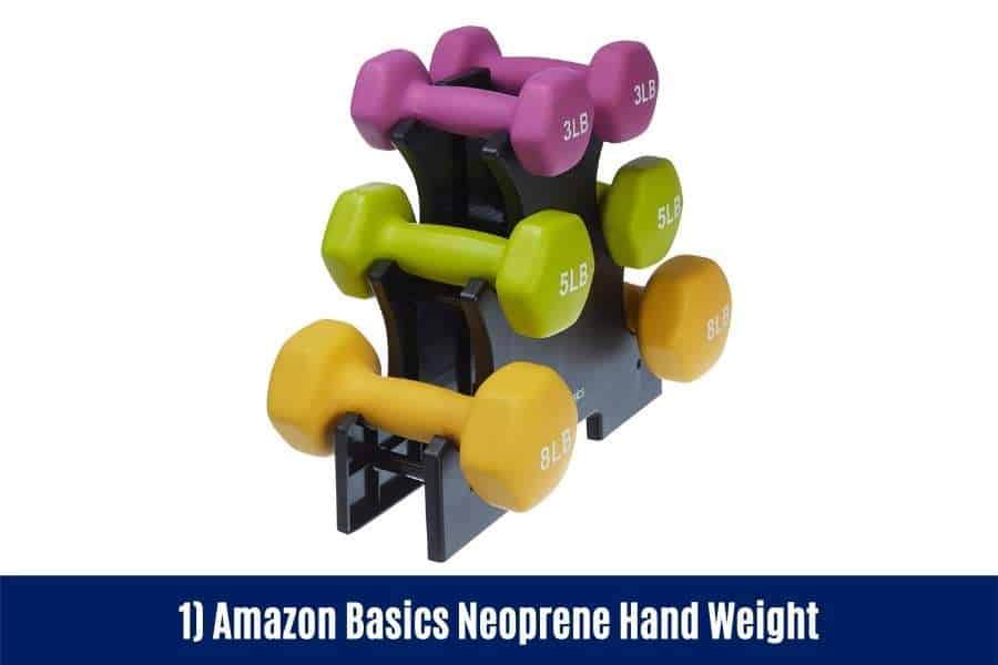 Amazon basics hand weight dumbbells are one of the best dumbbells for women to do arm workouts to tone the arms.