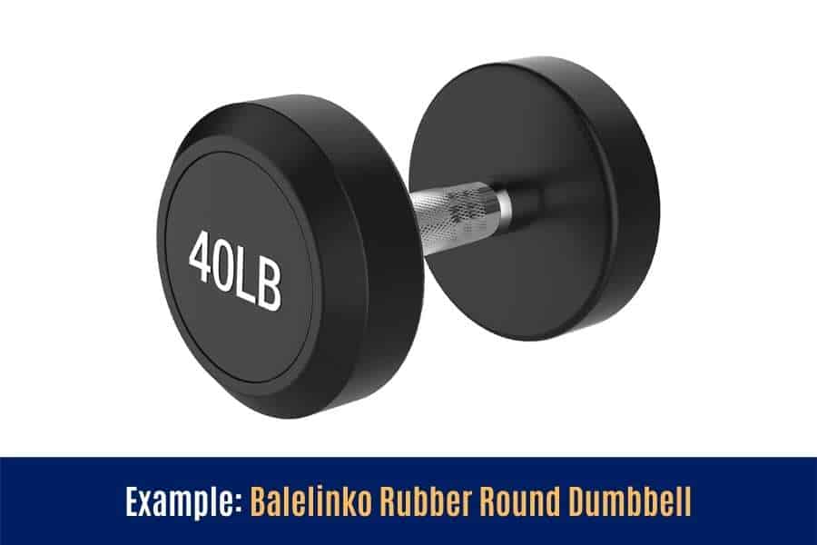 Balelinko is an example of a rubber round type of dumbbell.