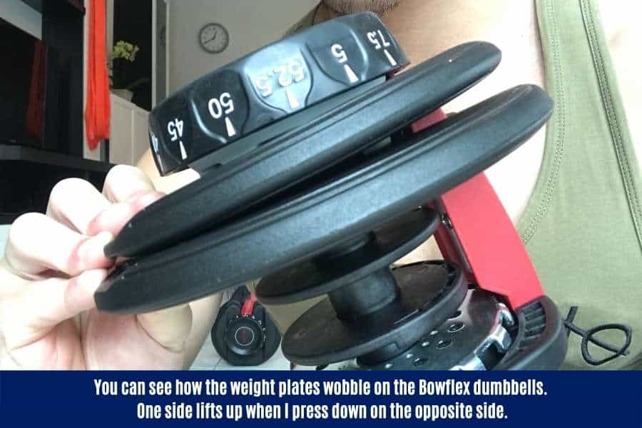 Bowflex weight plates wobble so and slip when you try to do pushups.