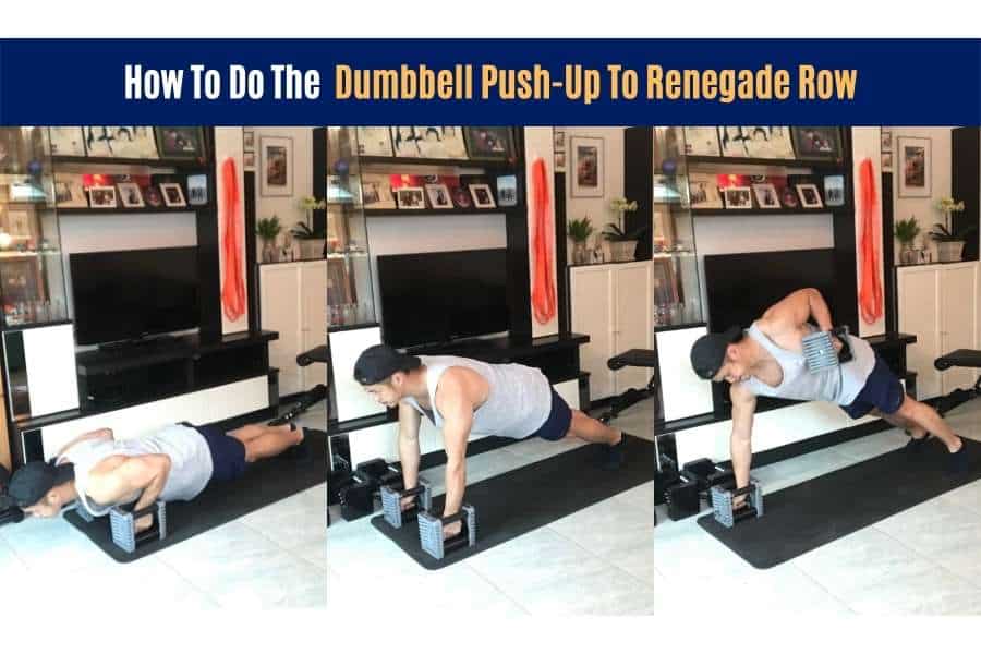 How to do the dumbbell push-up renegade row which is good for building back muscle.