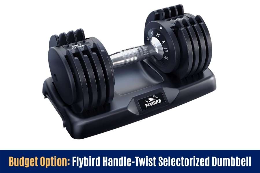 Flybird is a good and cheap adjustable dumbbell that doesn't cost a lot.