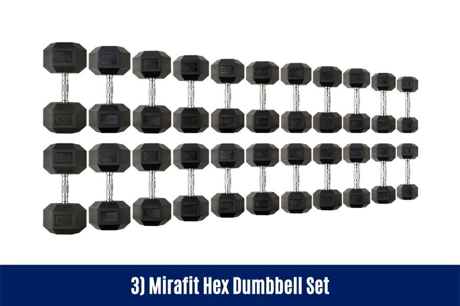 Mirafit make some fo the best hex dumbbells for men in the UK.